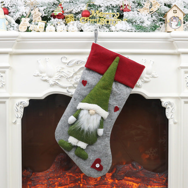 Christmas Stockings With Santa Gnome Holiday Charm