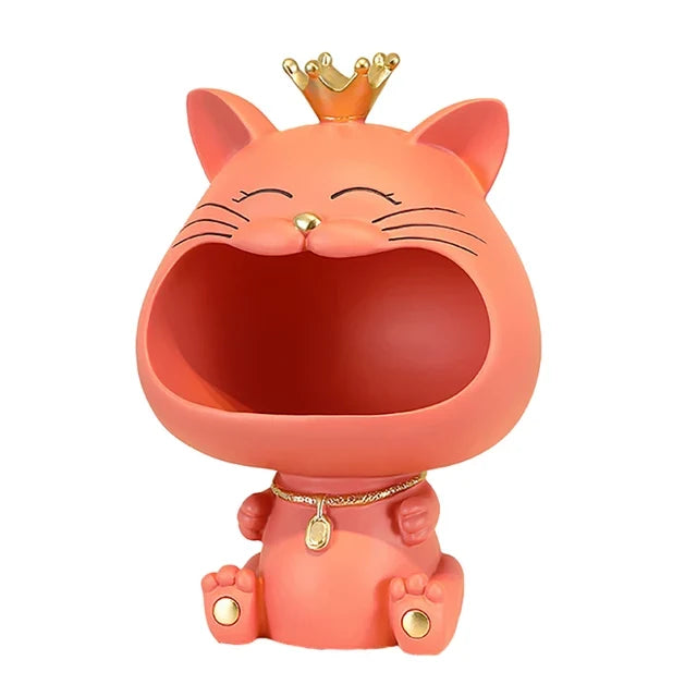 Cat Key Holder Ornament for Playful Entryway Storage
