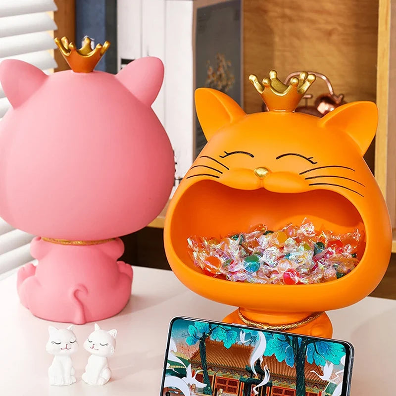 Cat Key Holder Ornament for Playful Entryway Storage