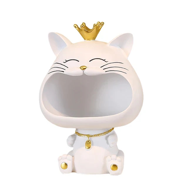 Cat Key Holder Ornament for Playful Entryway Storage
