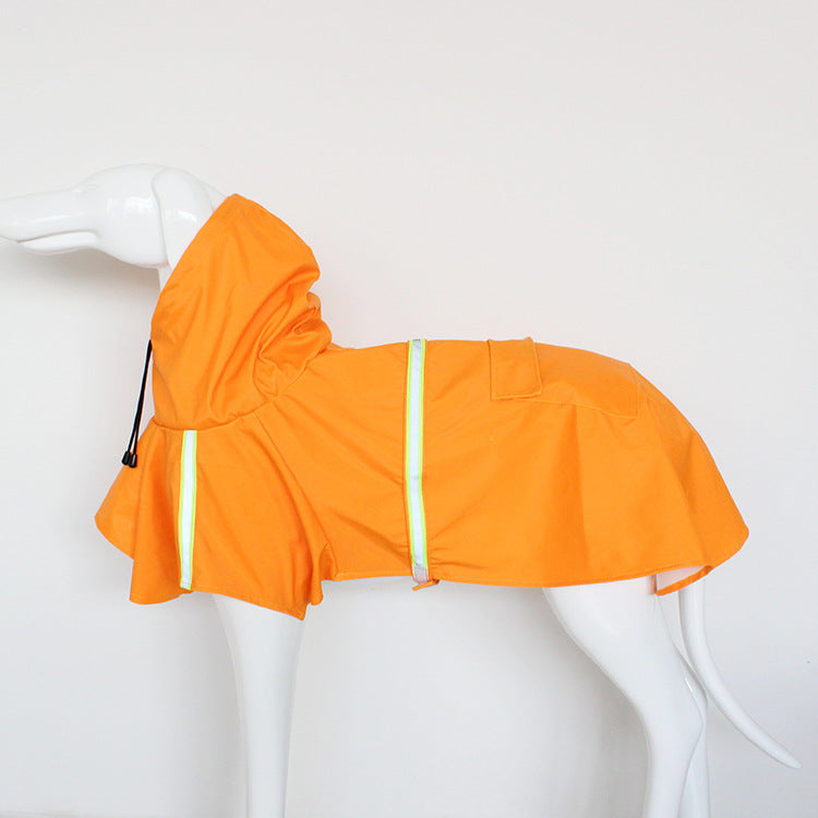 Large Dog Raincoat With Reflective Waterproof Hood