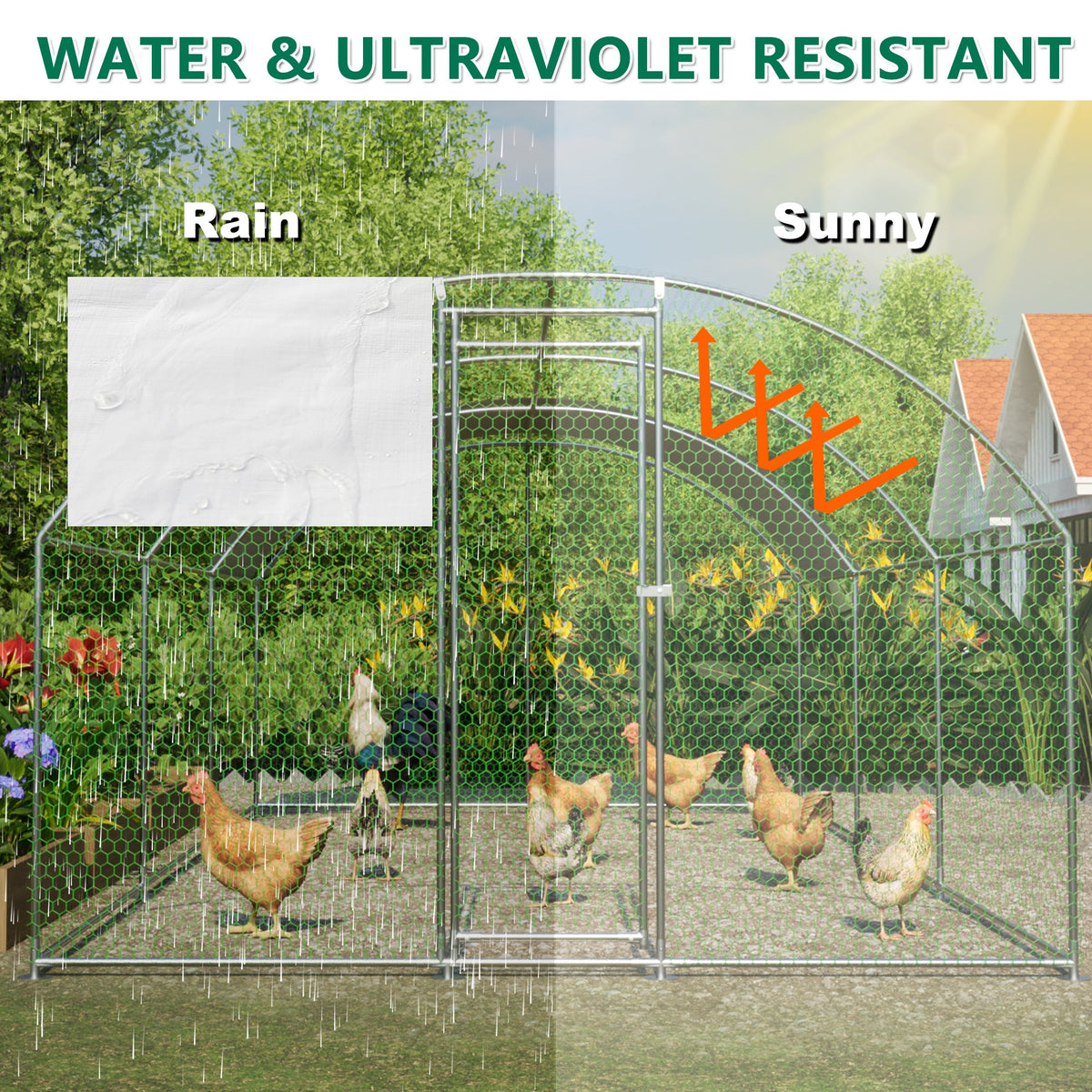 Walk-In Dome Chicken Coop With UV-Resistant Cover