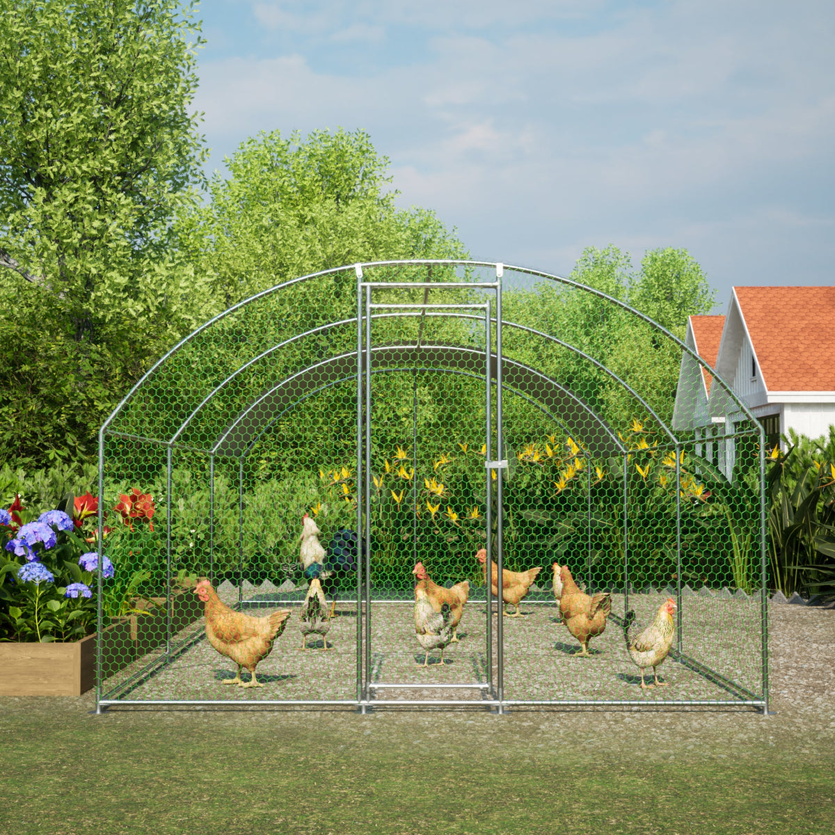 Walk-In Dome Chicken Coop With UV-Resistant Cover