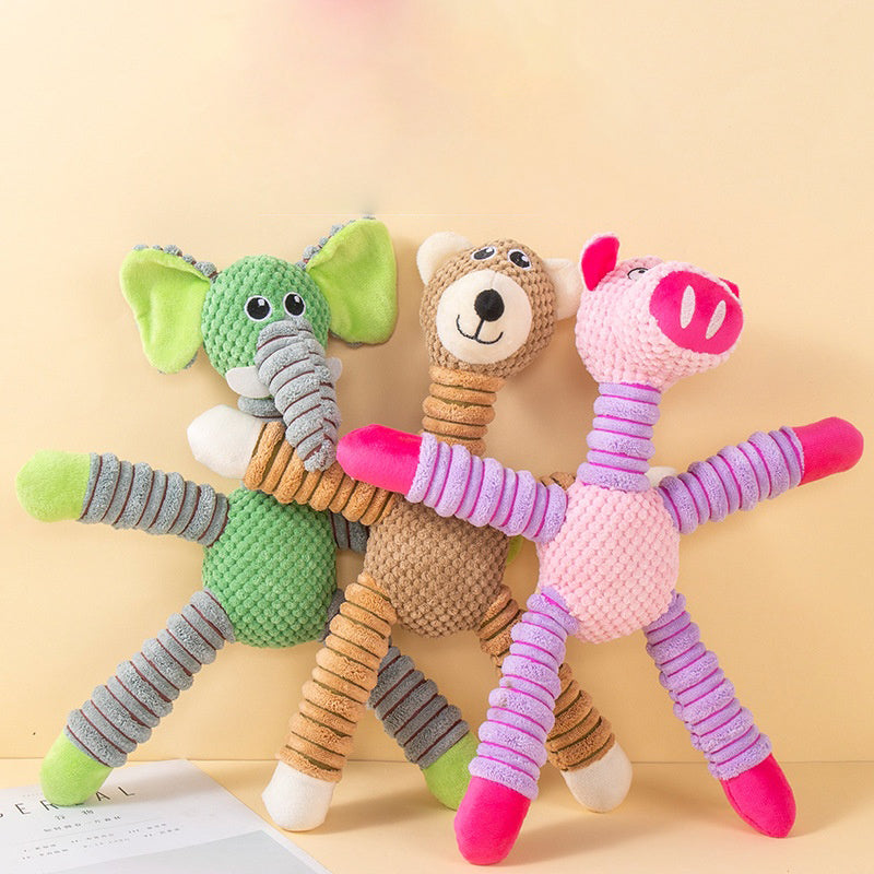 Squeaky Plush Dog Toy for Interactive Indoor Pet Play