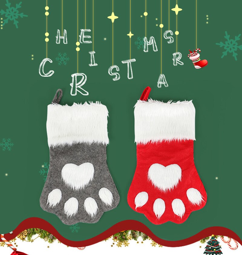Dog Paw Christmas Stockings for Cozy Holiday Gifting