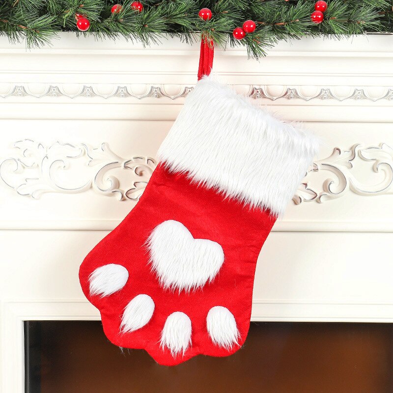 Dog Paw Christmas Stockings for Cozy Holiday Gifting