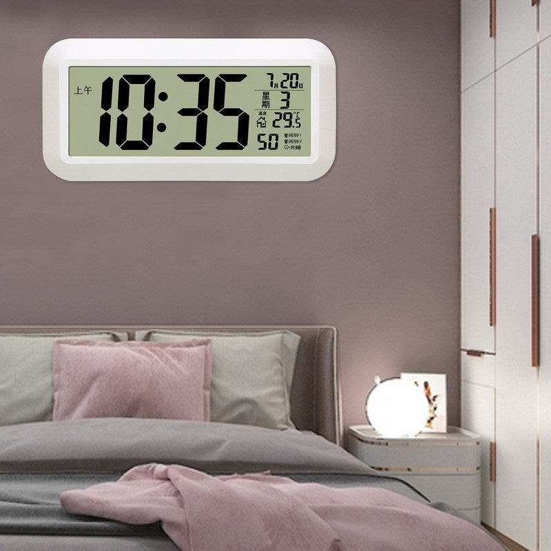 Large Digital Wall Clock With Temperature Display