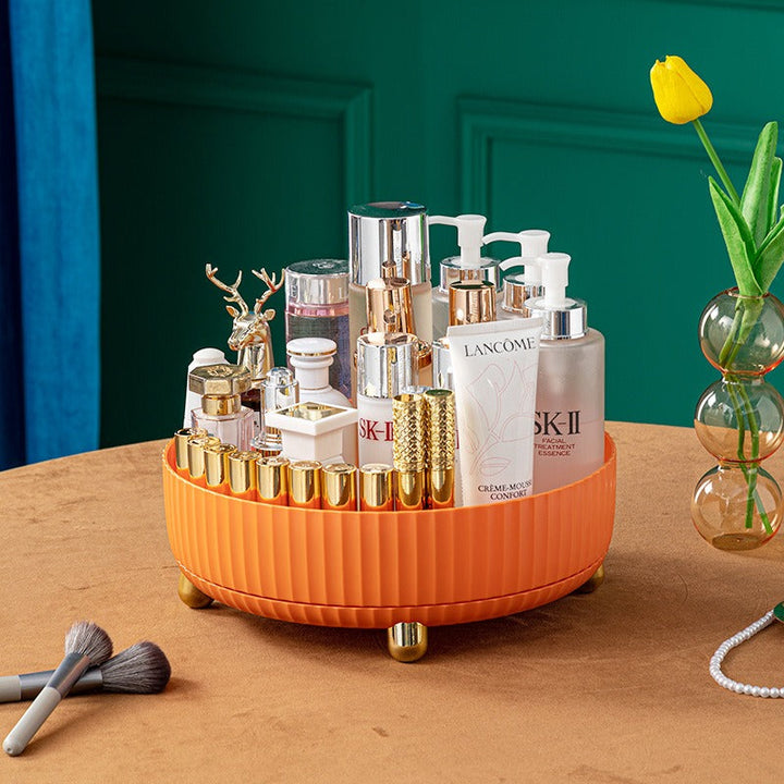Large Cosmetic Storage Tray, Rotating Countertop Organizer