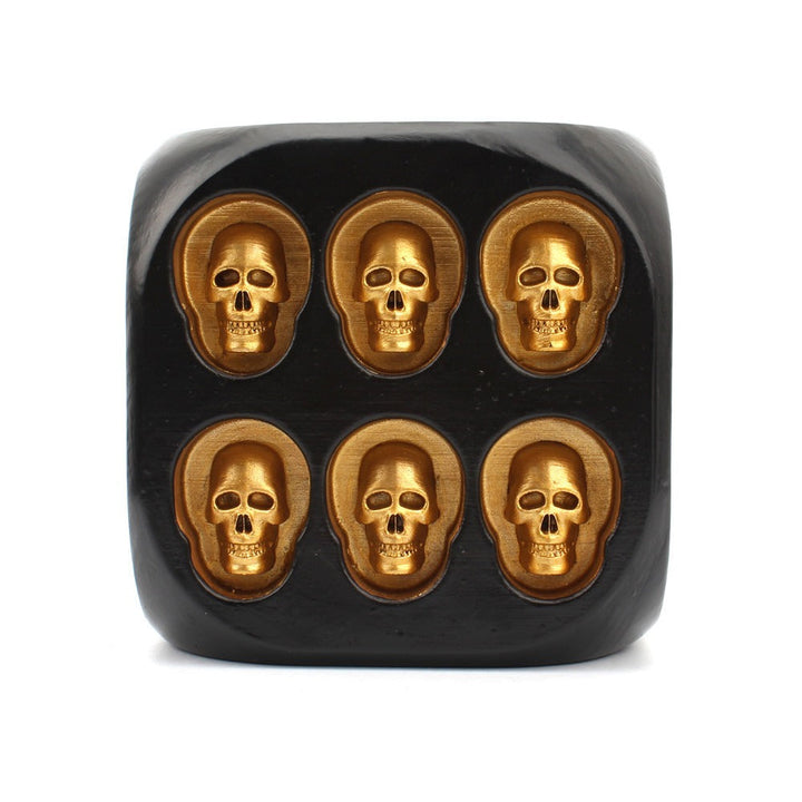 Large Skull Dice Resin Ornament for Gothic Game Rooms