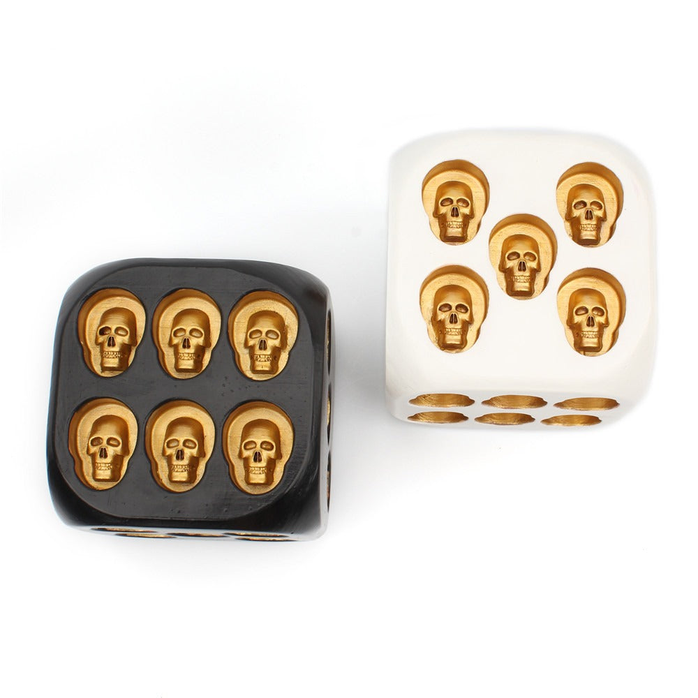 Large Skull Dice Resin Ornament for Gothic Game Rooms
