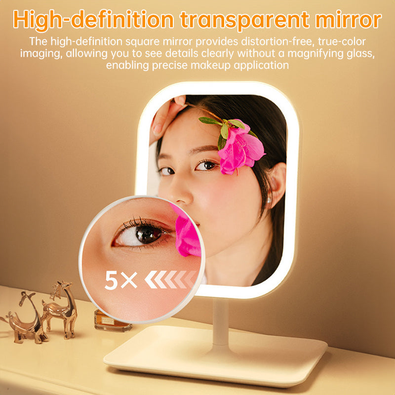 LED Makeup Mirror with 5x Magnification & Lighting