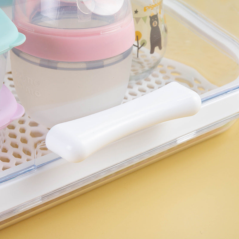 Baby Bottle Drying Rack with Dust-Proof Clear Cover