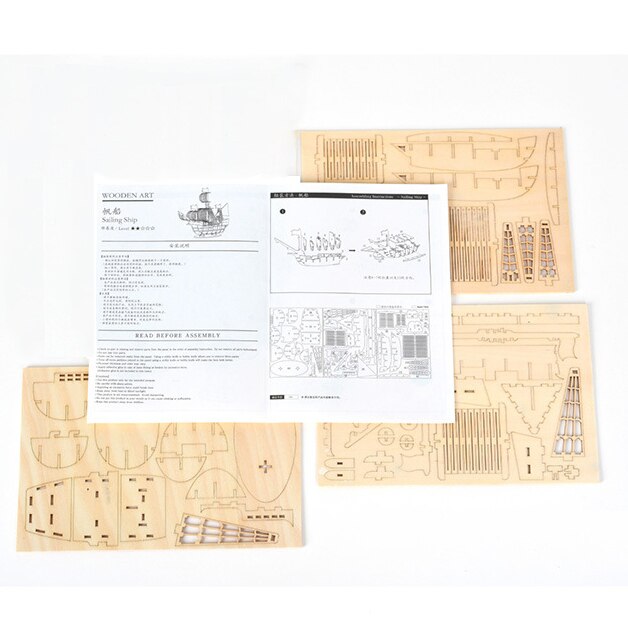 Wooden Sailing Ship Model Kit for Creative Screen-Free Fun
