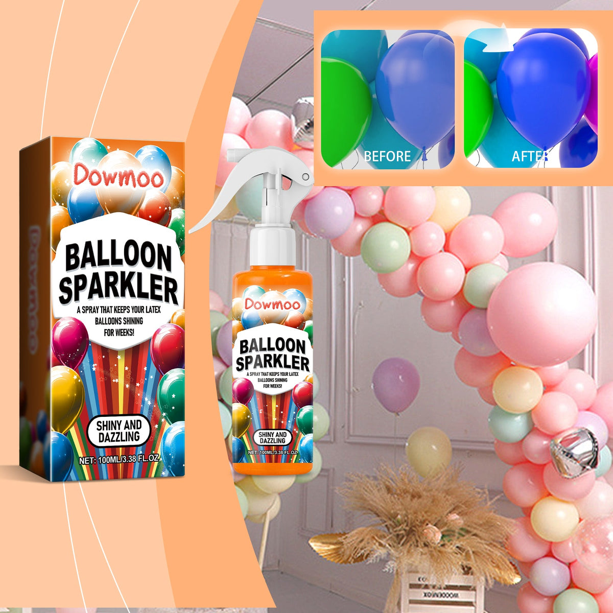 Latex Balloon Shine Spray for a Lasting Gloss Finish