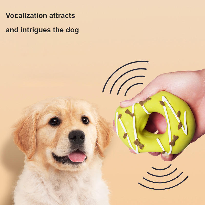Bite-Resistant Donut Dog Toy for Interactive Play