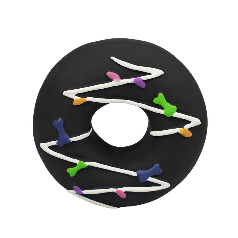 Bite-Resistant Donut Dog Toy for Interactive Play