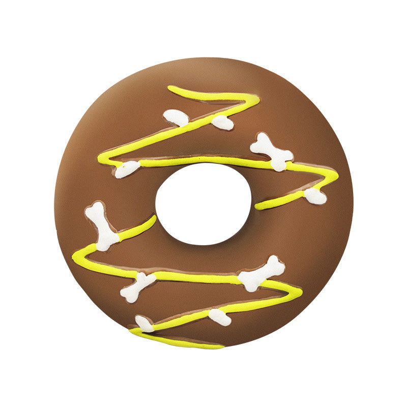 Bite-Resistant Donut Dog Toy for Interactive Play