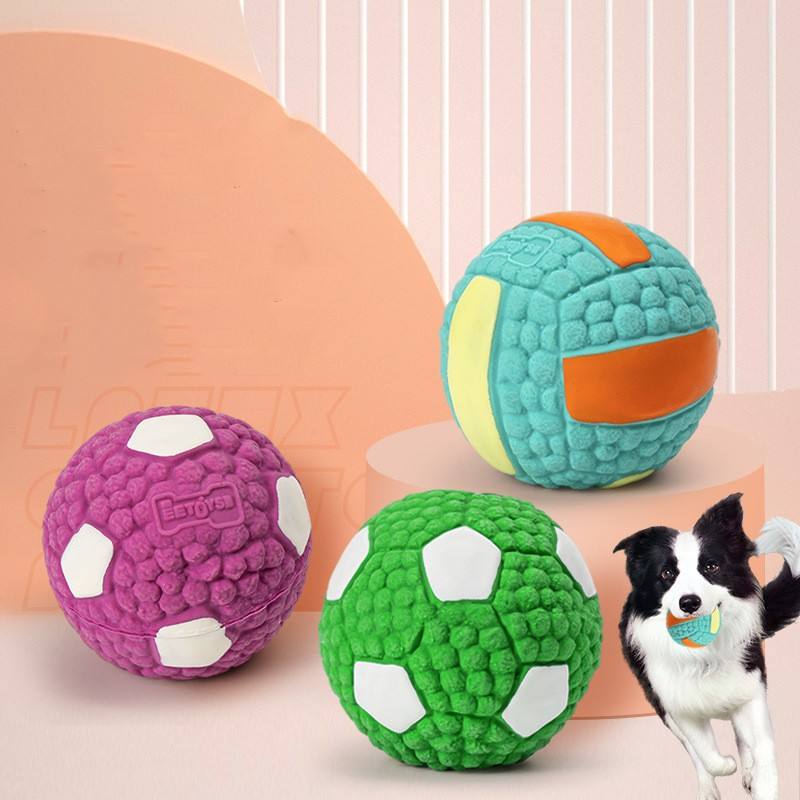 Textured Latex Sound Balls for Interactive Dog Play