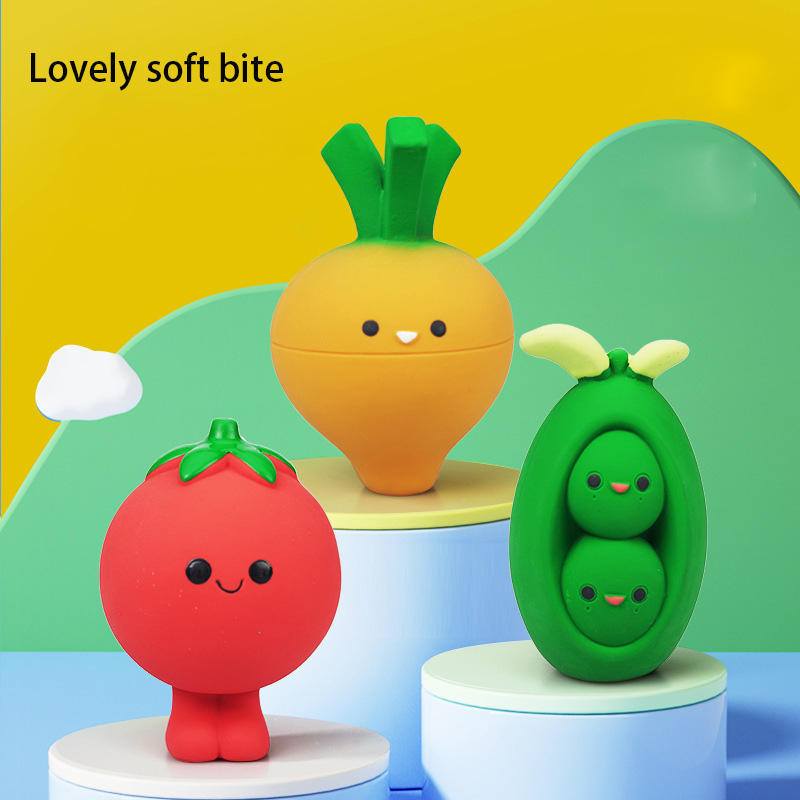 Latex Vegetable Dog Toy for Soft Squeaky Playtime