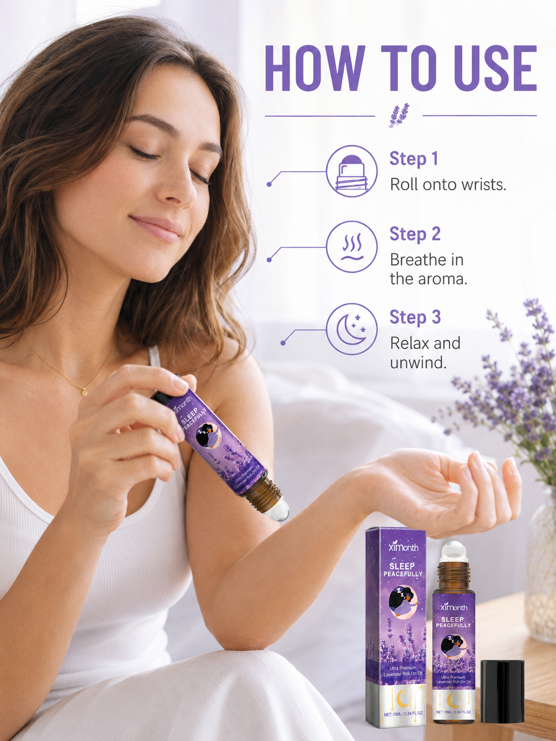 Lavender Sleep Roll-On Oil — Deep, Peaceful Sleep & Tension