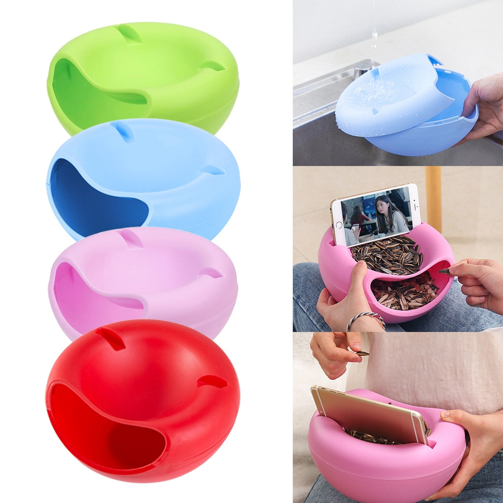 Snack Bowl with Phone Stand and Separate Shell Tray