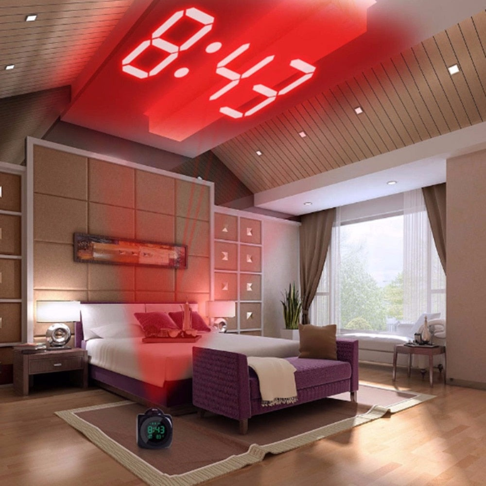 Projection Alarm Clock with Room Temperature Display