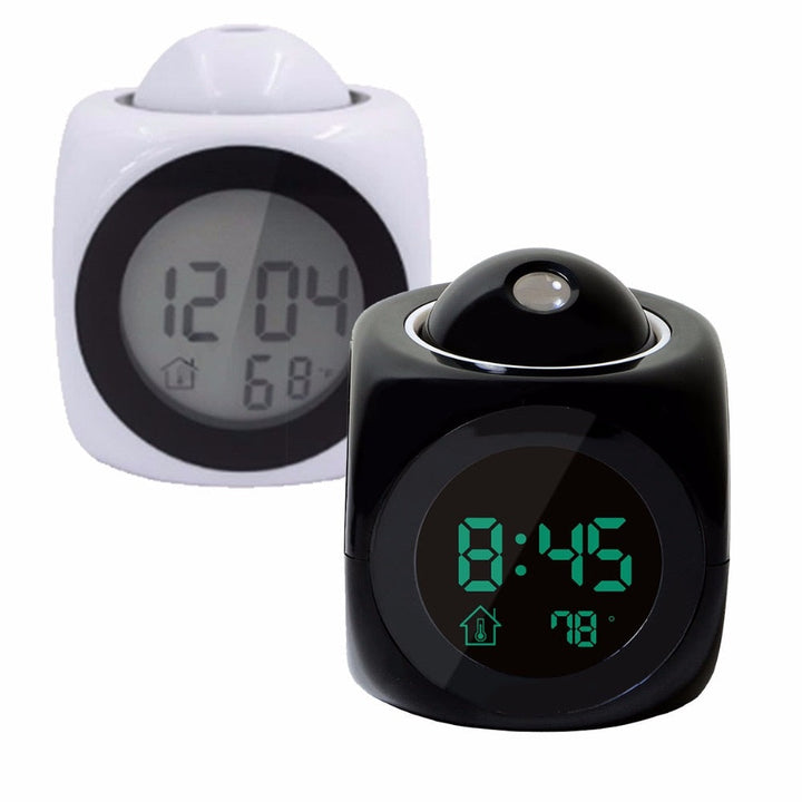 Projection Alarm Clock with Room Temperature Display