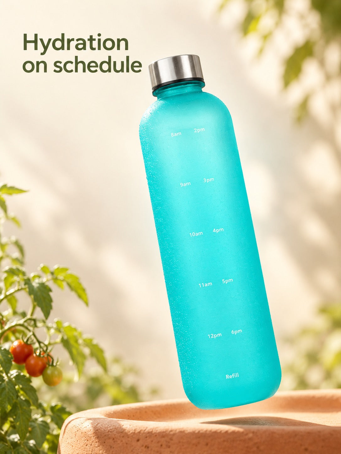Leakproof 1L Tritan Water Bottle With Time Markers