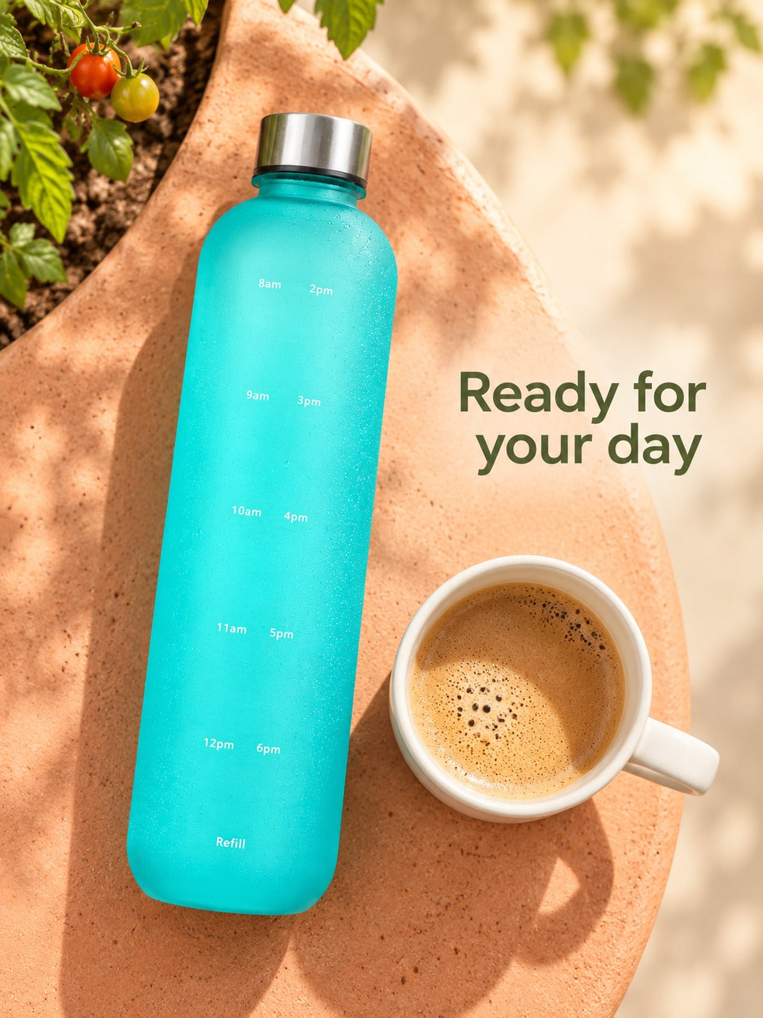 Leakproof 1L Tritan Water Bottle With Time Markers
