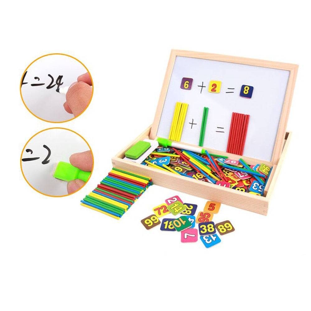 Wooden Math Learning Box for Hands-On Early Arithmetic