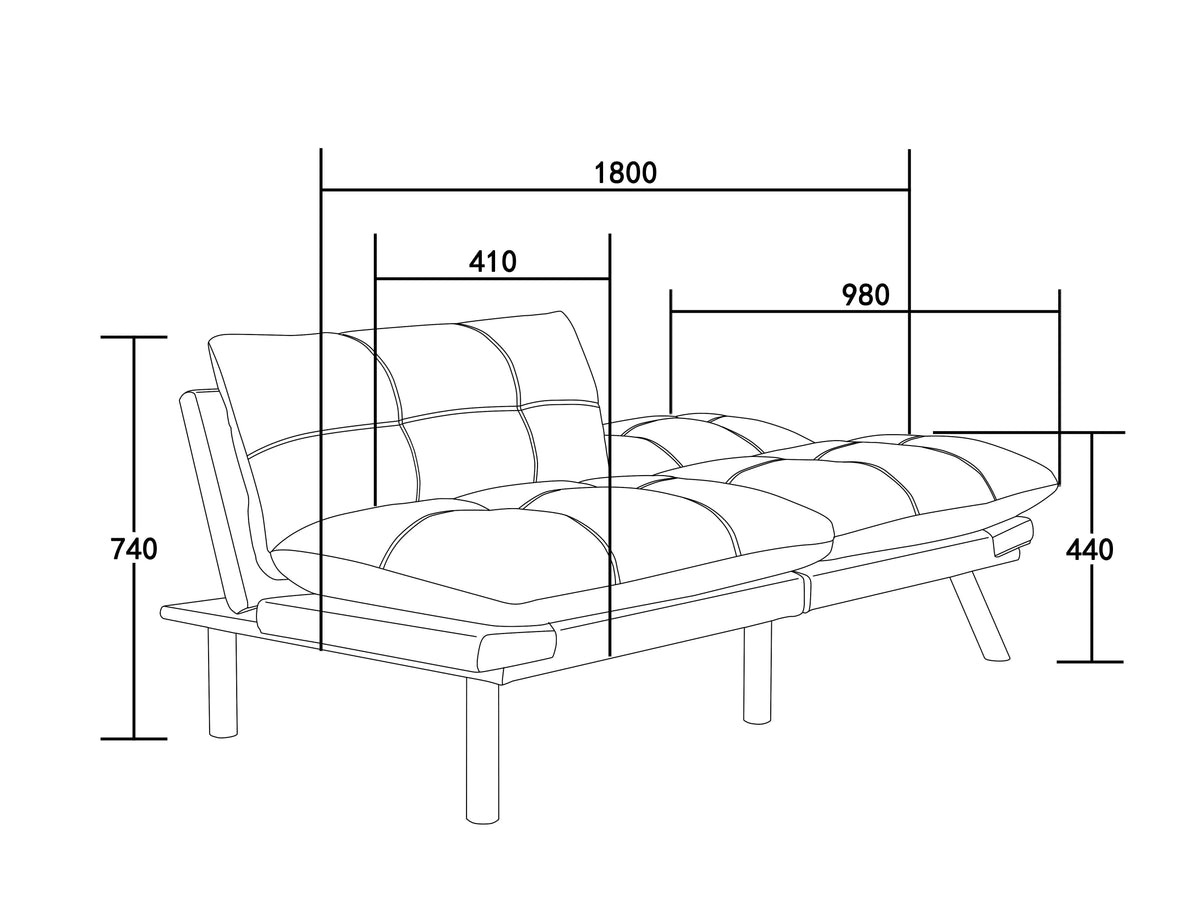 Modern Convertible Sofa Bed That Converts to a Flat Bed