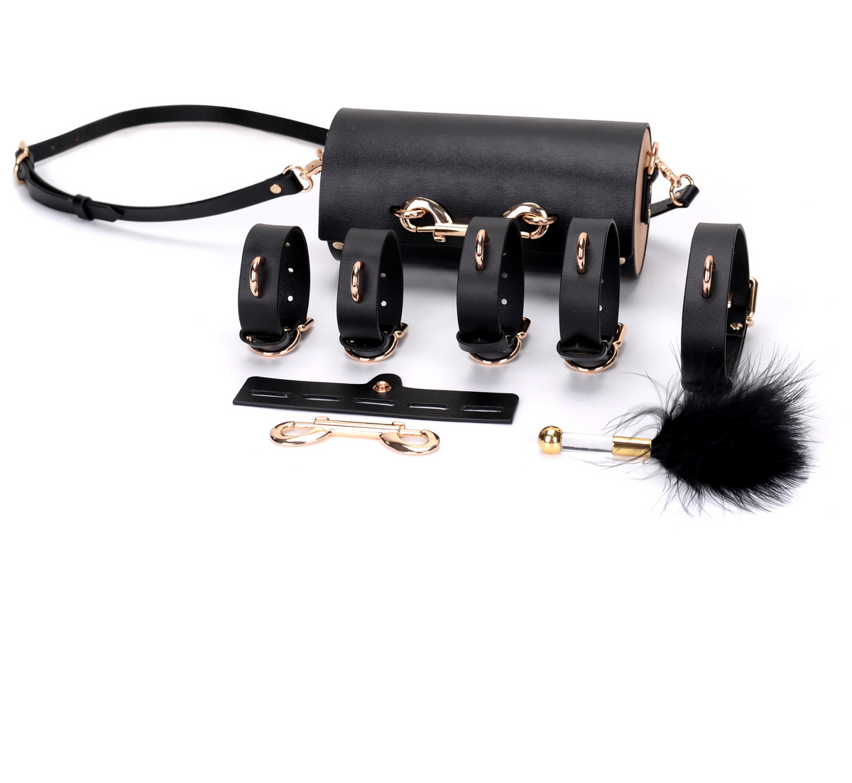 Leather Restraint Set for Couples With Adjustable Cuffs