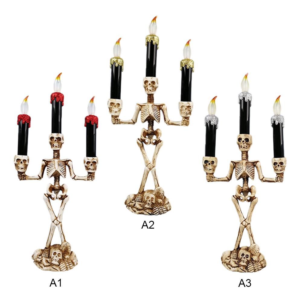LED Skull Candle Holder: Gothic Halloween Centerpiece
