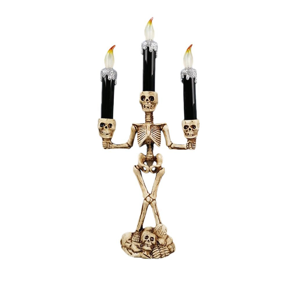 LED Skull Candle Holder: Gothic Halloween Centerpiece
