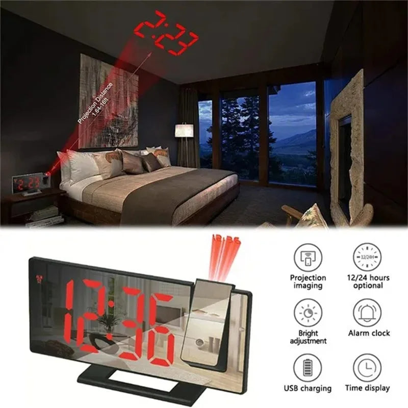 Ceiling Projection Alarm Clock for Easy Bedside Reading