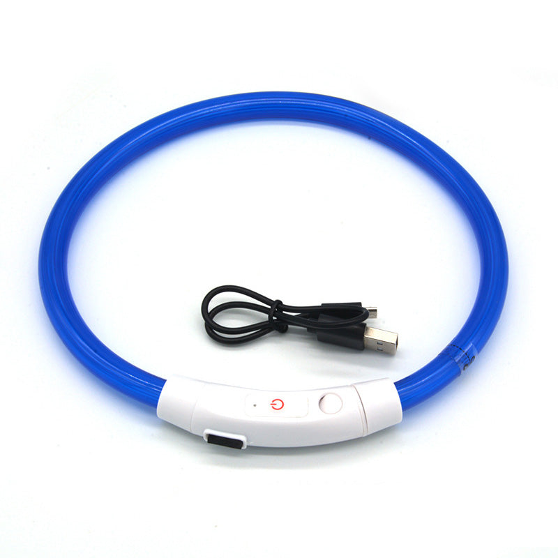 LED Dog Collar for Night Visibility, USB Rechargeable