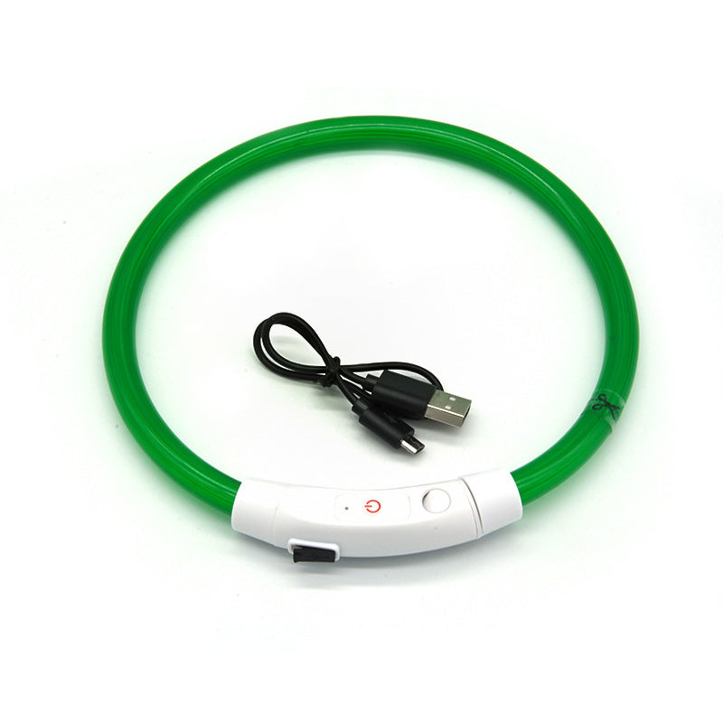 LED Dog Collar for Night Visibility, USB Rechargeable