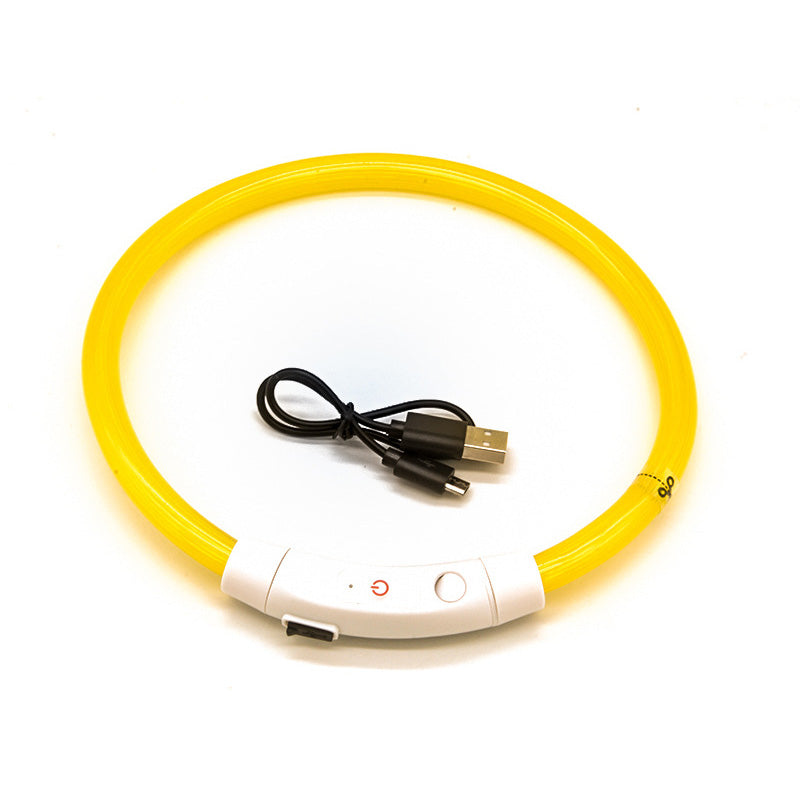 LED Dog Collar for Night Visibility, USB Rechargeable