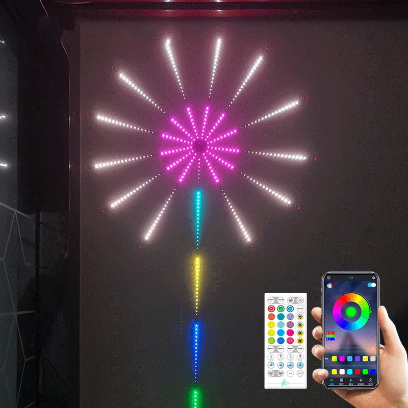 LED Firework Lights With App & Remote RGB Control