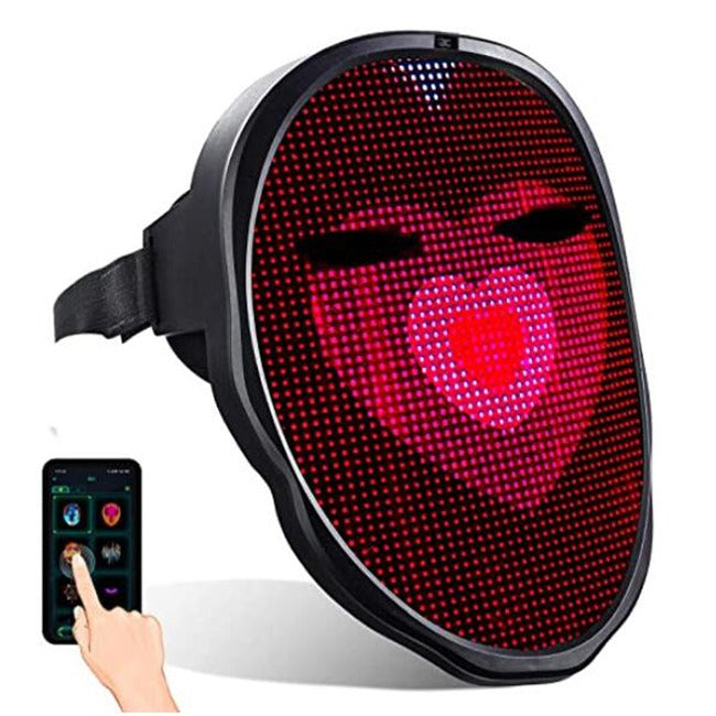 LED Face Mask with Bluetooth Animated Face Visuals
