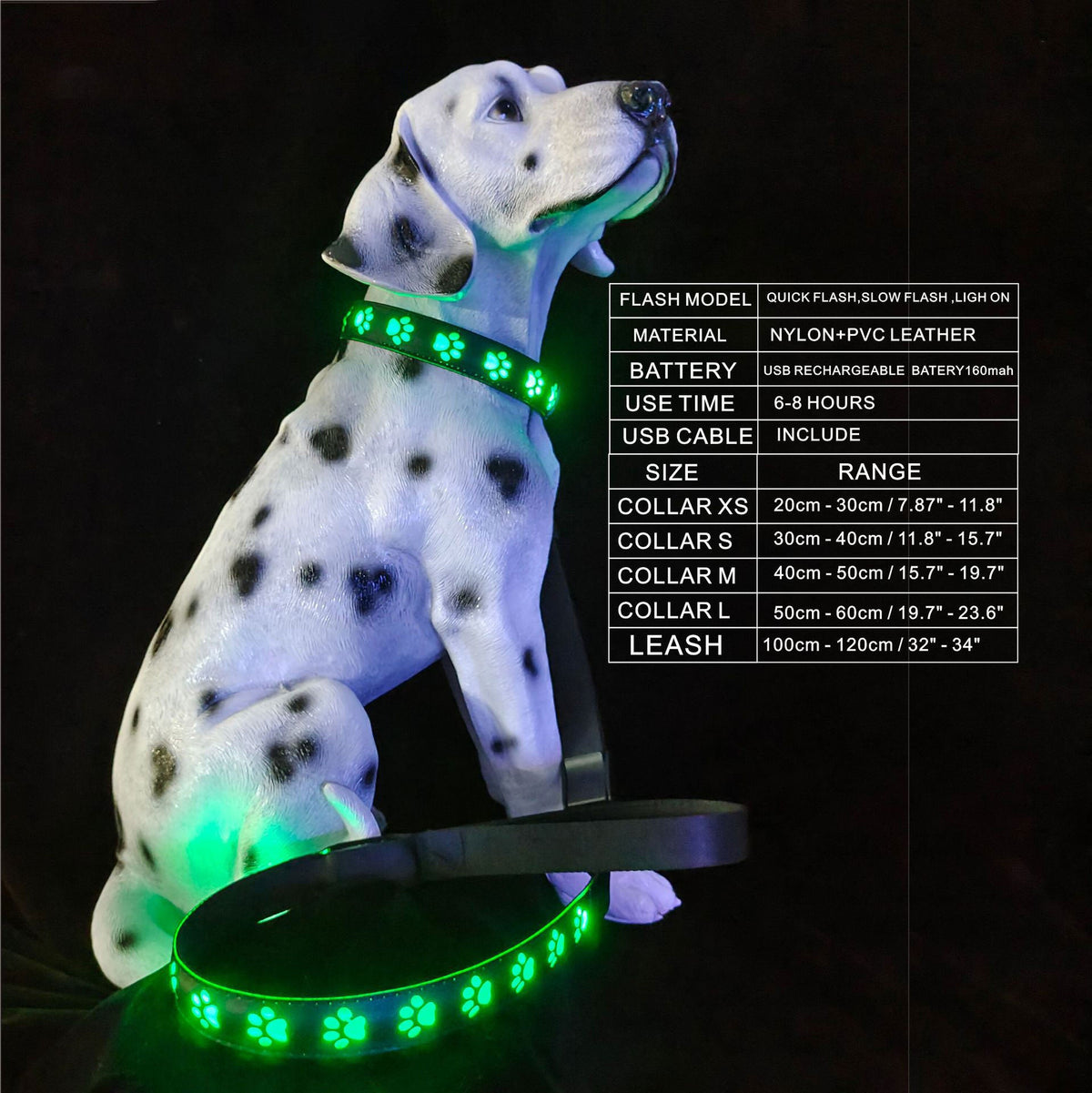 Rechargeable LED Dog Collar for Safer Night Walks