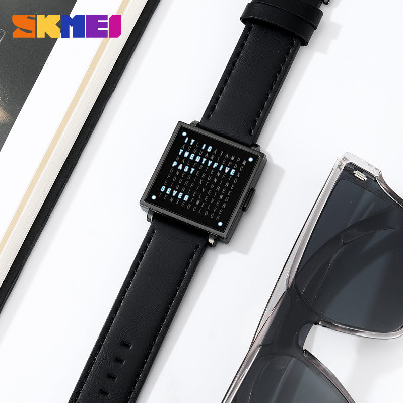 LED Word Clock Watch for Men That Tells Time in Words