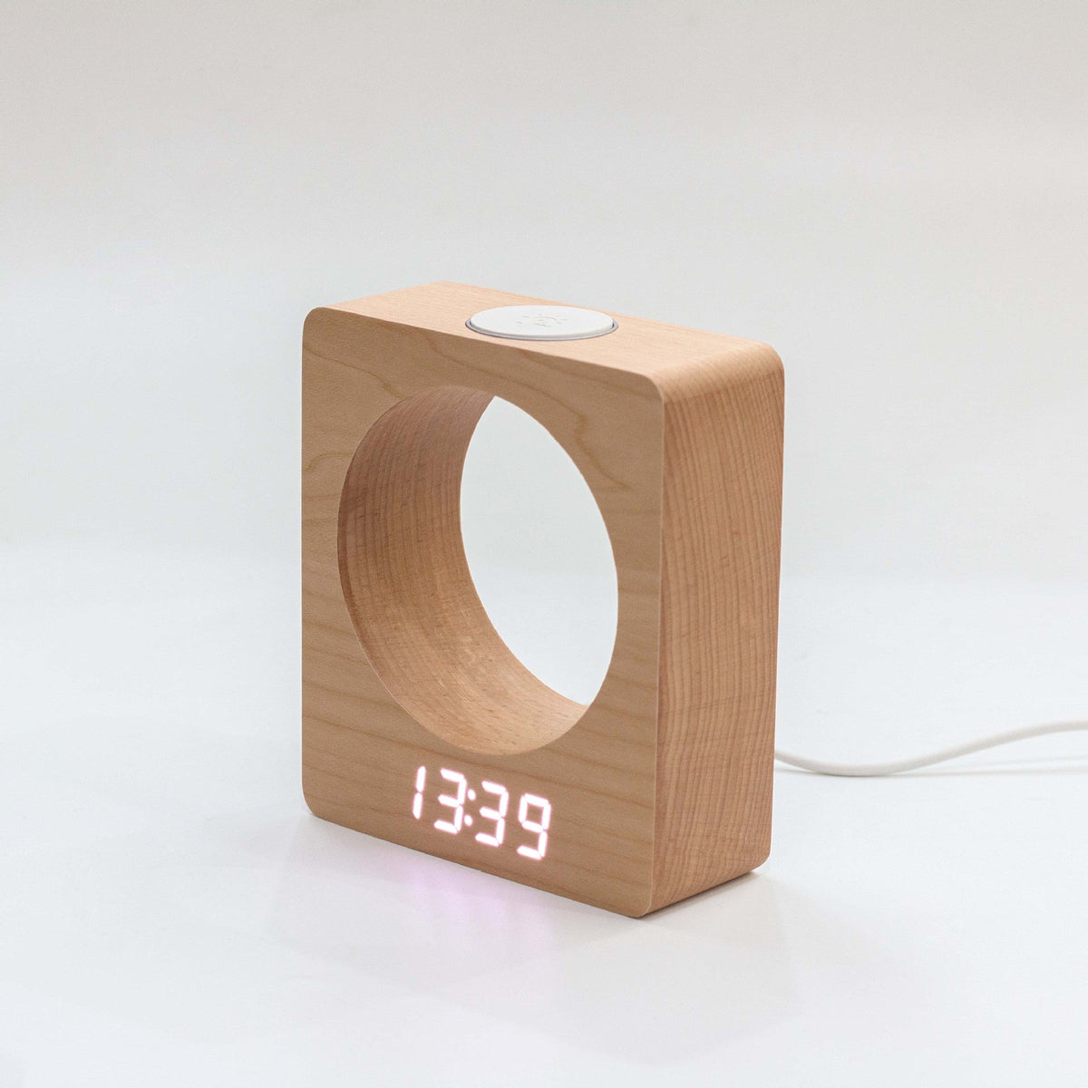 LED Wooden Alarm Clock with Warm Moonlight Display