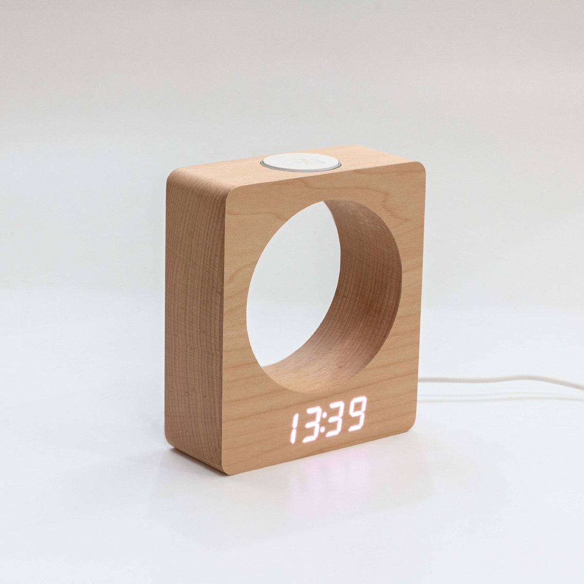 LED Wooden Alarm Clock with Warm Moonlight Display