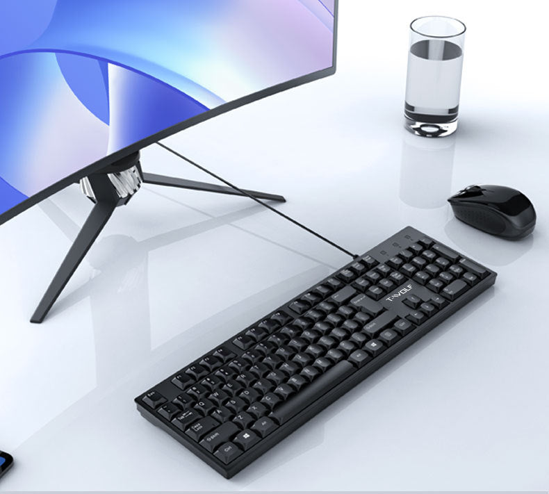 Wired Full-Size USB Keyboard with Numeric Keypad for PC