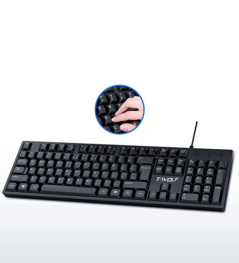 Wired Full-Size USB Keyboard with Numeric Keypad for PC