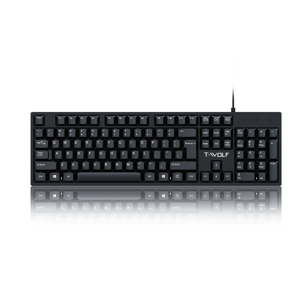 Wired Full-Size USB Keyboard with Numeric Keypad for PC