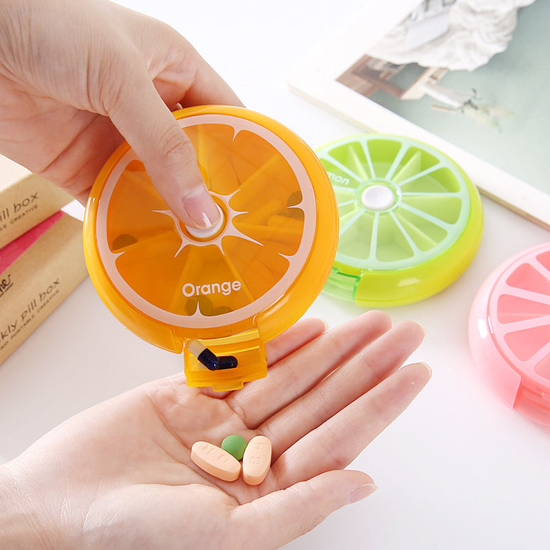 Portable Rotating Pill Organizer for Travel and Daily Meds