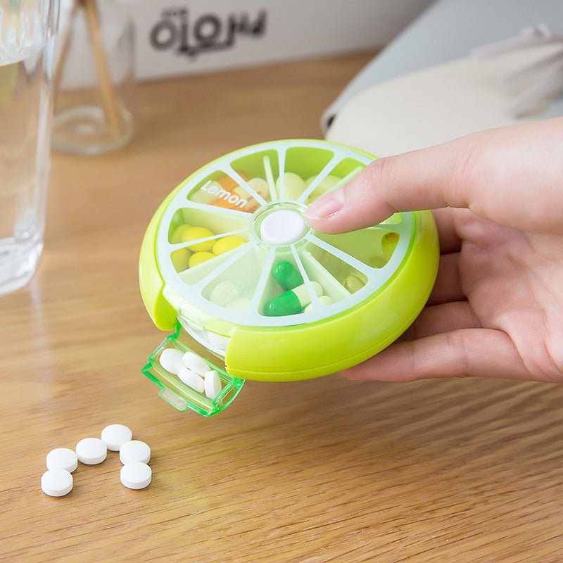Portable Rotating Pill Organizer for Travel and Daily Meds