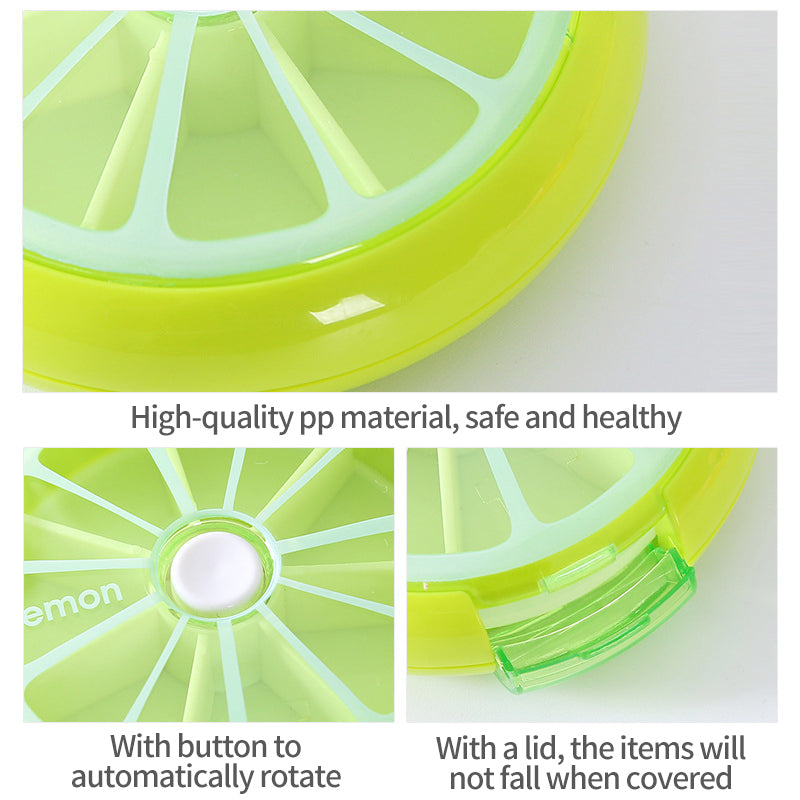 Portable Rotating Pill Organizer for Travel and Daily Meds